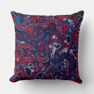 Red and Blue abstract Cushion