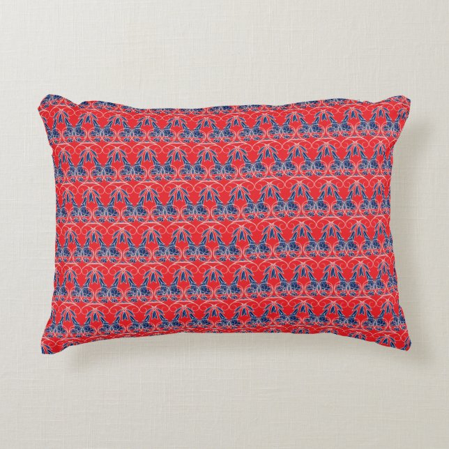 Red and blue Accent Pillow (Front)