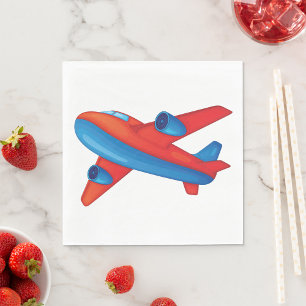 Red And Blue Aeroplane Napkins