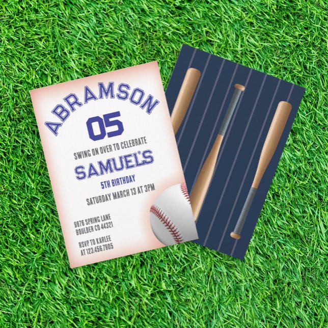 Red and Blue Baseball Birthday Invitation (Creator Uploaded)