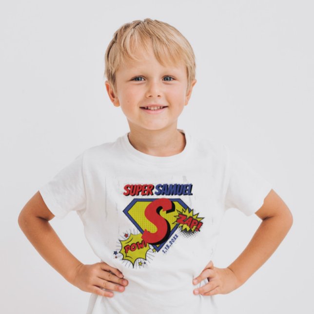 Red and Blue Birthday Boy Super Hero birthday T-Shirt (Creator Uploaded)
