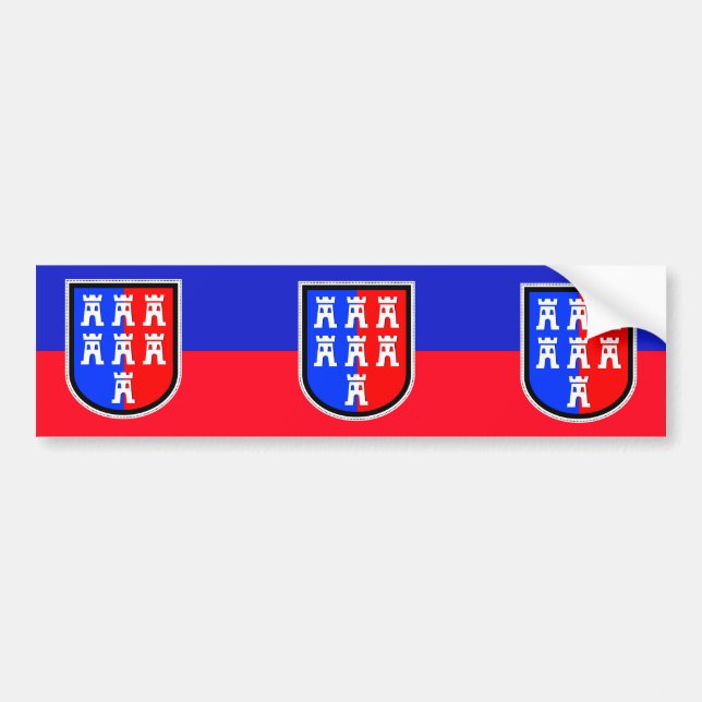 Red and Blue Bumper Sticker (Front)