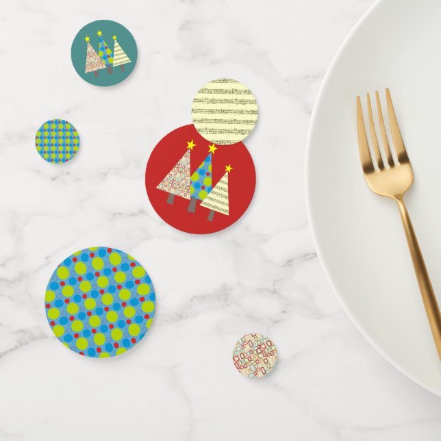 Red and Blue Christmas Tree Party Confetti (Group)