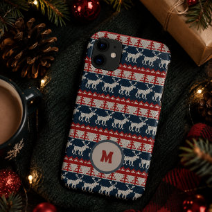 Red and blue Custom Name knitted Pattern Case-Mate iPhone Case