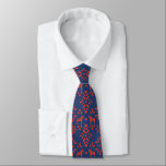 Red and Blue Dala Horse Folk Art Pattern Tie<br><div class="desc">A festive and fun necktie featuring a pattern of Swedish Dala horses and folk art style decorations is Scandi cool in classic red and navy blue. Personalise with your own message and customise with a name for a truly one of a kind gift this holiday.</div>