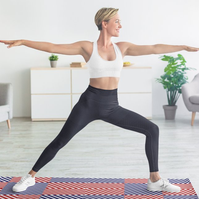 Red And Blue Diagonal Striped Yoga Mat (Creator Uploaded)