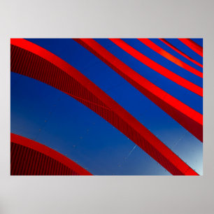 Red and blue digital wallpaper poster