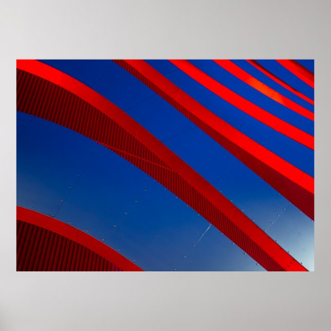 Red and blue digital wallpaper poster (Front)