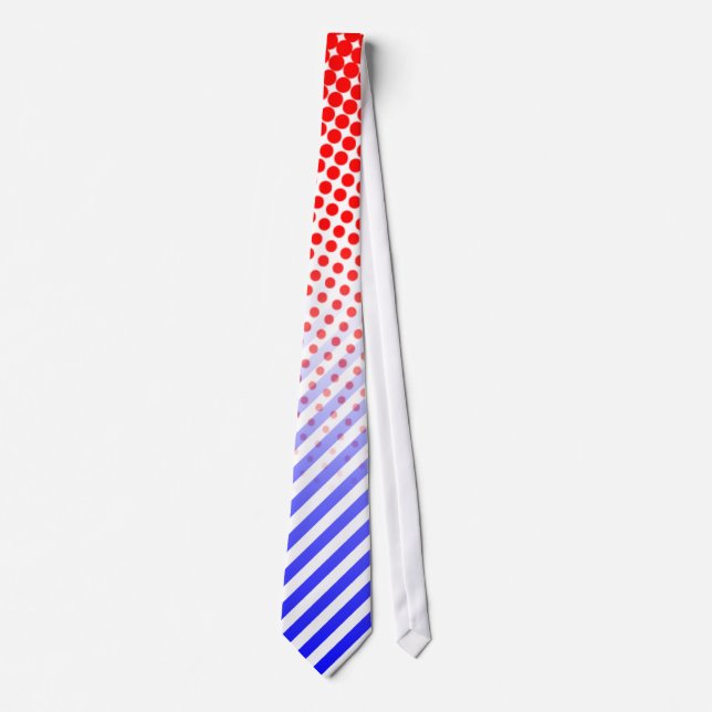 Red and Blue Dots and Stripes Tie (Front)