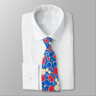 Red And Blue Dots On Blue Tie