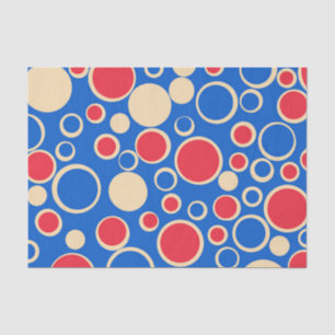 Red And Blue Dots On Blue  Tissue Paper