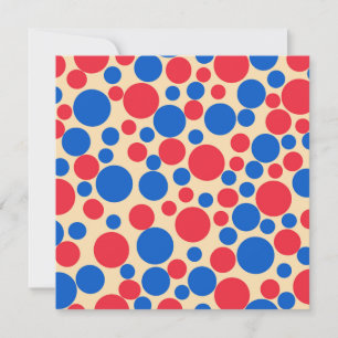 Red And Blue Dots On Tan  Holiday Card