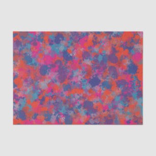 Red and Blue Drops Modern Digital Abstract Tissue Paper