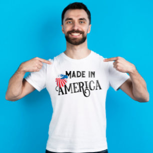 Red and blue Eagle Made in america T-Shirt
