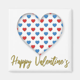 Red and Blue Elegant Heart Shape Magnet