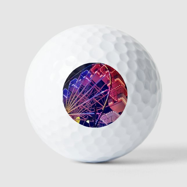 Red and blue Ferris wheel Golf Balls (Front)