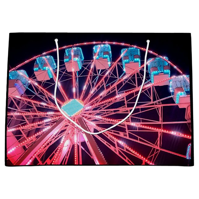 Red and blue Ferris wheel  Large Gift Bag (Front)
