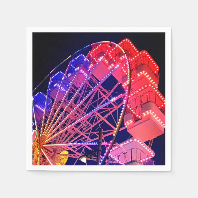 Red and blue Ferris wheel Napkin (Front)