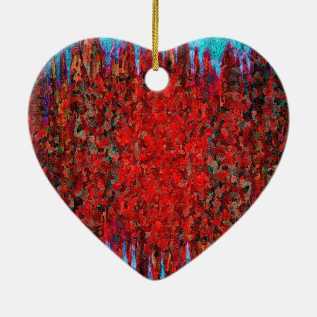 Red and blue fire and ice ceramic tree decoration (Back)