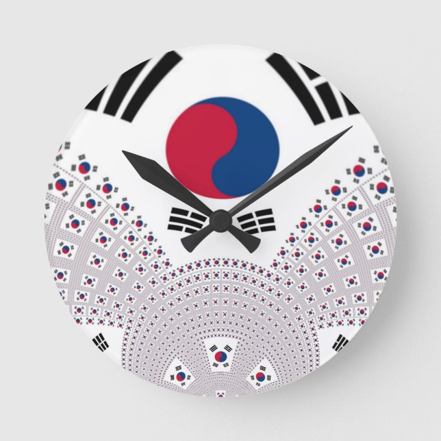 Red and Blue Flag elements Round Clock (Front)