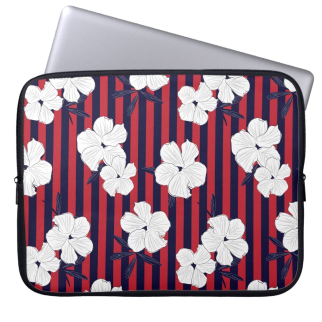 Red and blue Floral botanical seamless pattern wit Laptop Sleeve (Front)