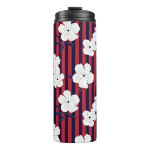 Red and blue Floral botanical seamless pattern wit Thermal Tumbler