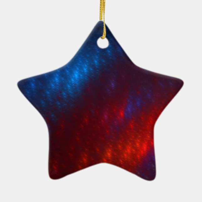 Red and Blue Fractal Ceramic Tree Decoration (Back)