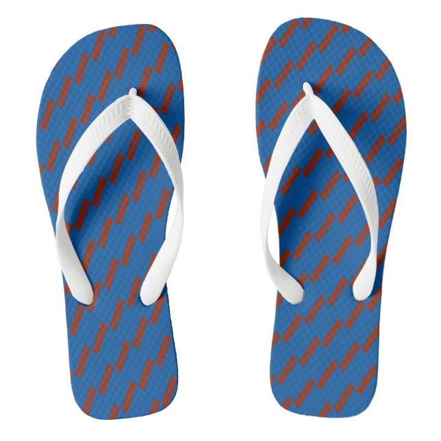 Red and Blue Geometric Jandals (Footbed)
