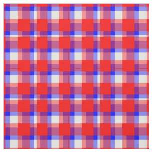 Red and Blue Gingham Fabric