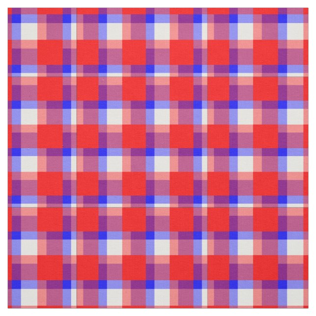 Red and Blue Gingham Fabric (Swatch)