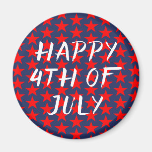 Red And Blue Happy 4th of July Magnet