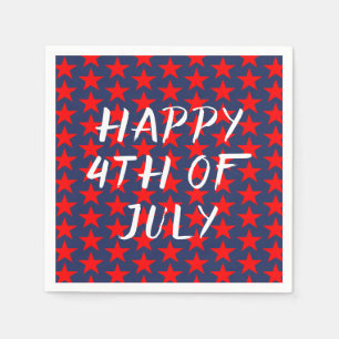 Red And Blue Happy 4th of July Napkin