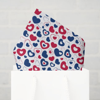 Red and Blue Hearts Tissue Paper
