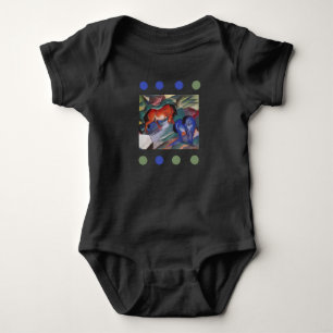 Red and Blue Horses Baby Bodysuit