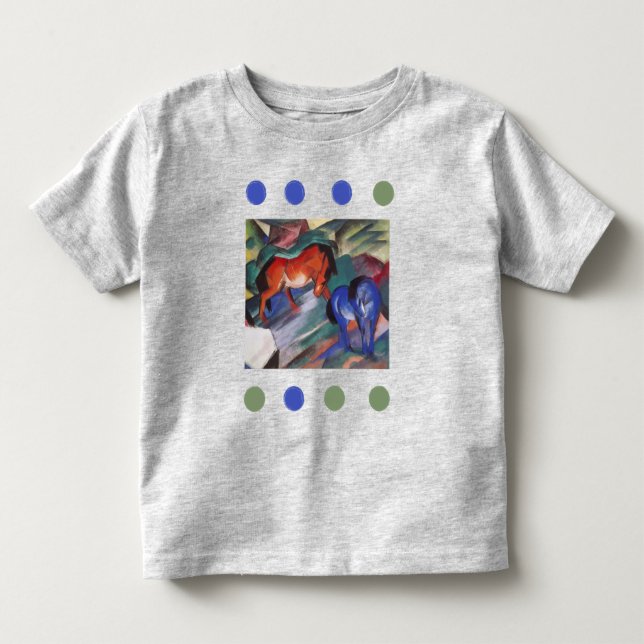  Red and Blue Horses T-Shirt (Front)