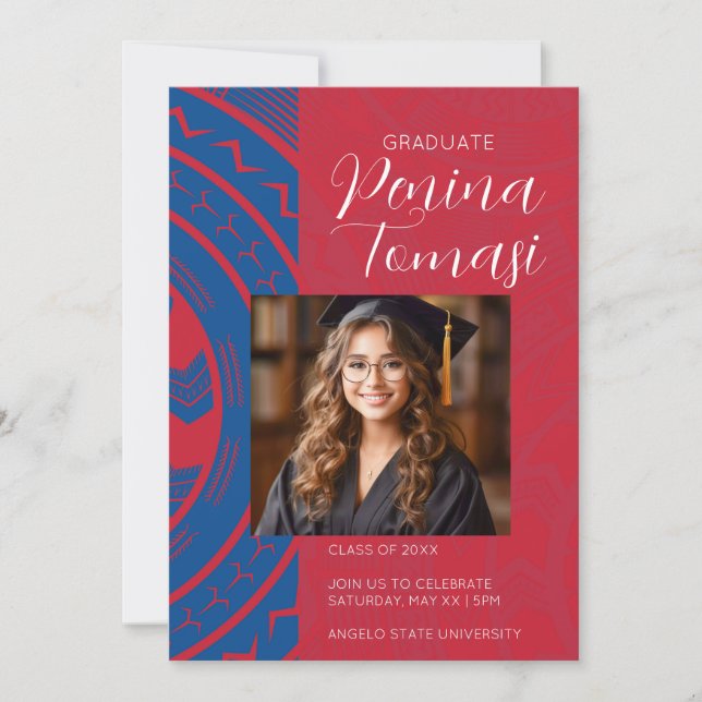 Red and Blue Invitation (Front)