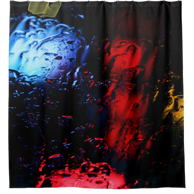 Red and blue LED lamp Shower Curtain (Front)