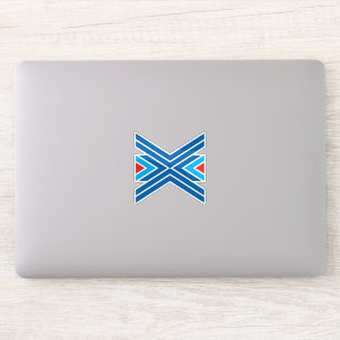 Red and Blue Letter X Monogram