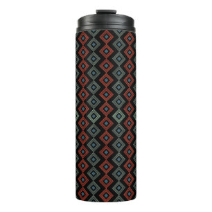 red and blue modern plaid tartan Capri Thermal Tumbler