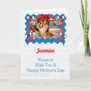Red and Blue Mother's Day from the Dog Card