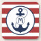 Red and Blue Nautical Anchor Monogram