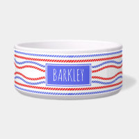 Red and Blue Nautical Ropes Striped Name
