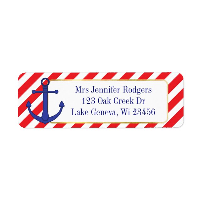 Red and Blue Nautical Themed Anchor (Front)