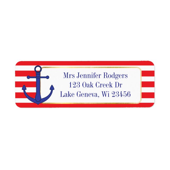 Red and Blue Nautical Themed Anchor (Front)