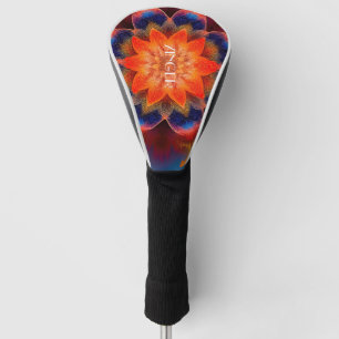 Red and Blue New Age Lotus design Golf Head Cover