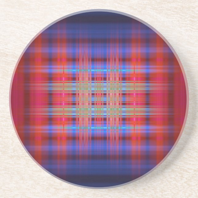 Red and blue pattern coaster (Front)