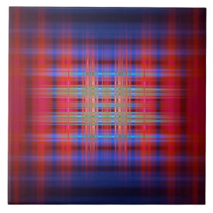 Red and blue pattern tile