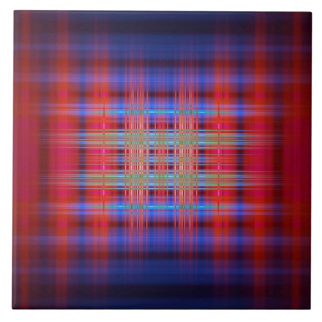 Red and blue pattern tile (Front)