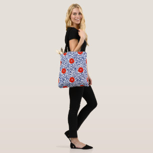 Red and Blue Pattern Tote Bag
