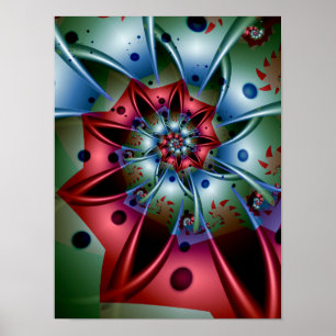 Red and Blue Petals Poster